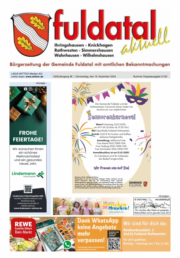 Fuldatal aktuell Titelblatt 51/2024
