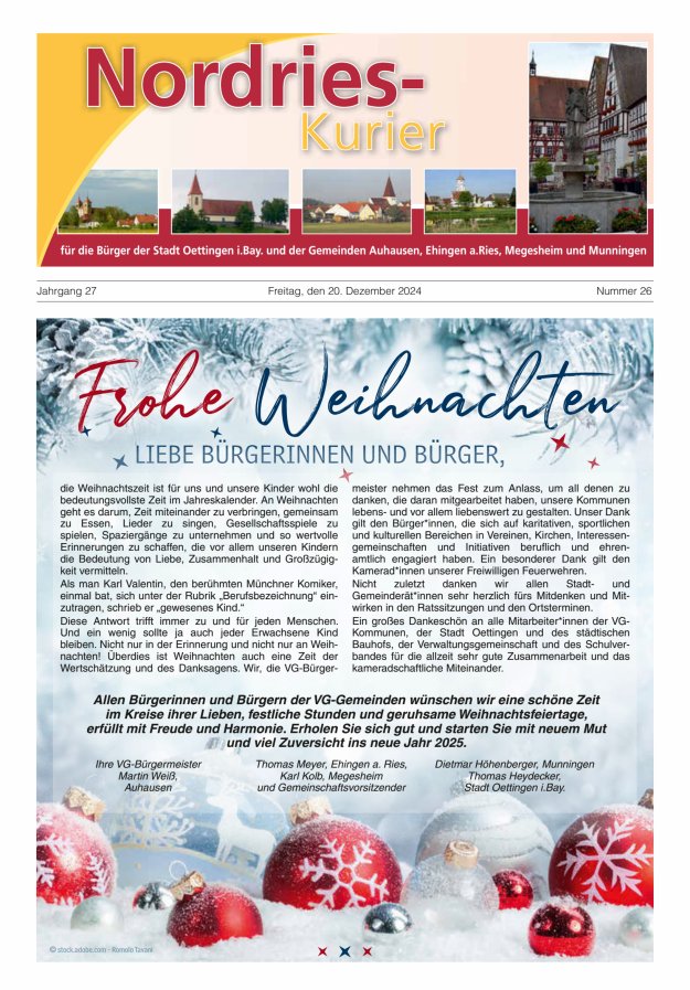 NordRies-Kurier Titelblatt 26/2024