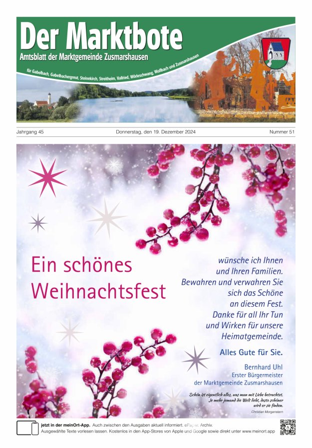 Zusmarshausen - Der Marktbote Titelblatt 51/2024