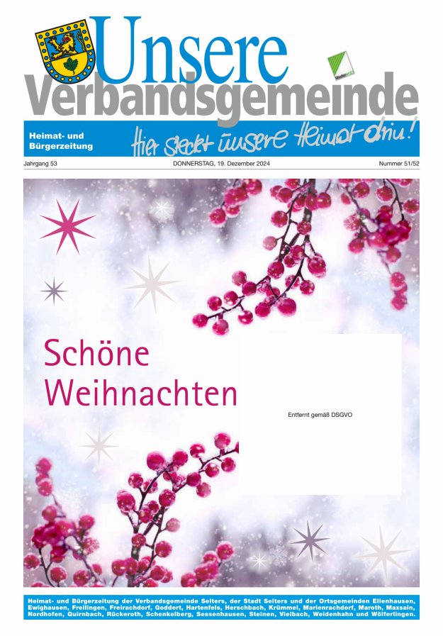 Unsere Verbandsgemeinde Selters Ww Titelblatt 51/2024