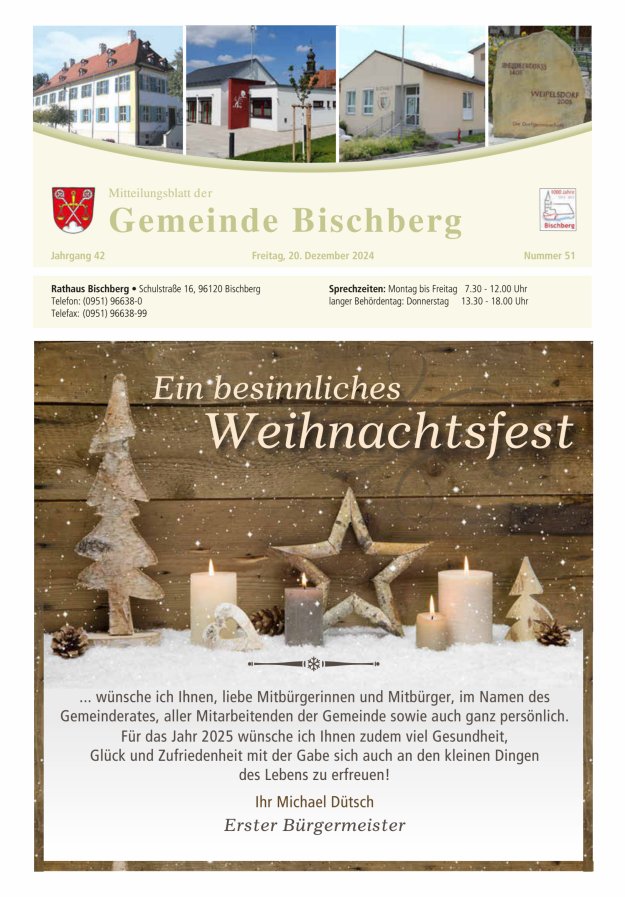 Mitteilungsblatt der Gemeinde Bischberg Titelblatt 51/2024