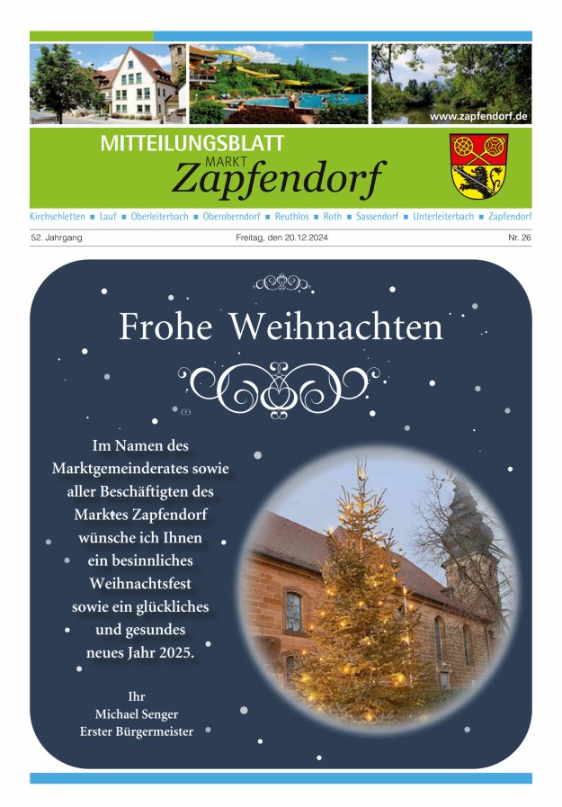 Mitteilungsblatt Markt Zapfendorf Titelblatt 26/2024