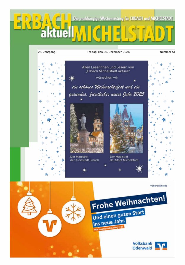 Erbach-Michelstadt aktuell Titelblatt 51/2024