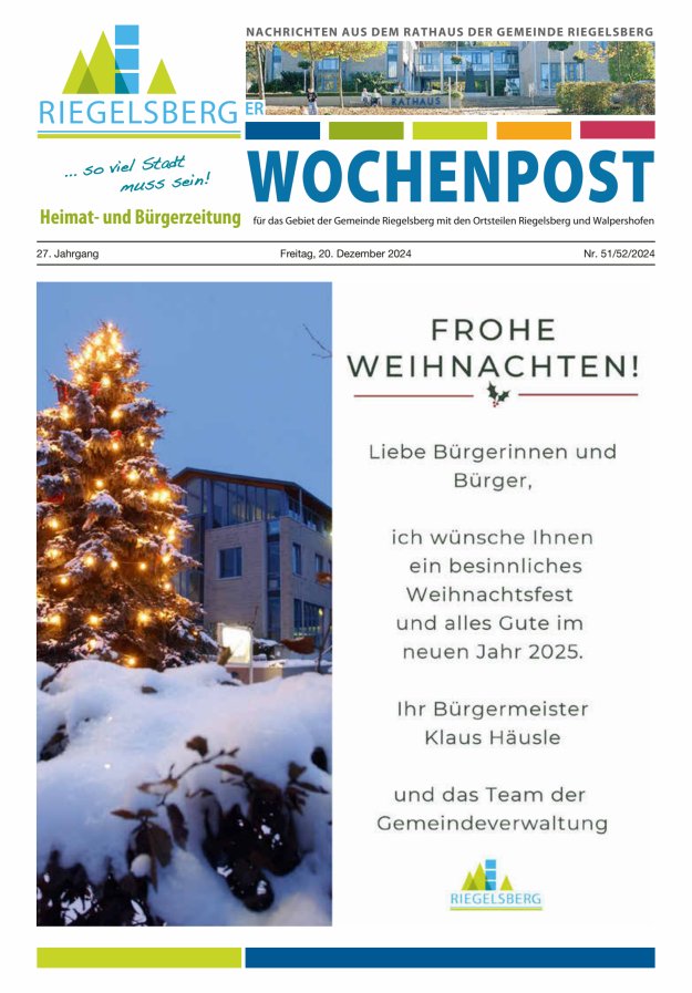 Riegelsberger Wochenpost Titelblatt 51/2024