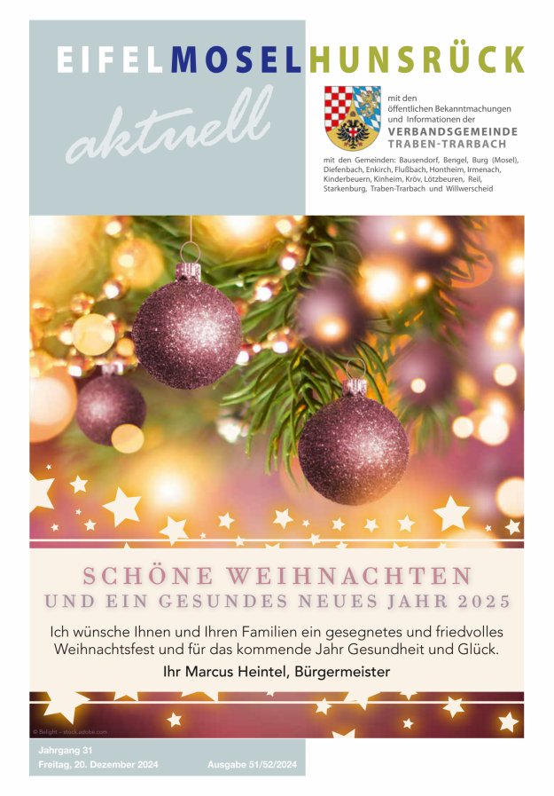 Eifel-Mosel-Hunsrück aktuell VG Traben-Trarbach Titelblatt 51/2024