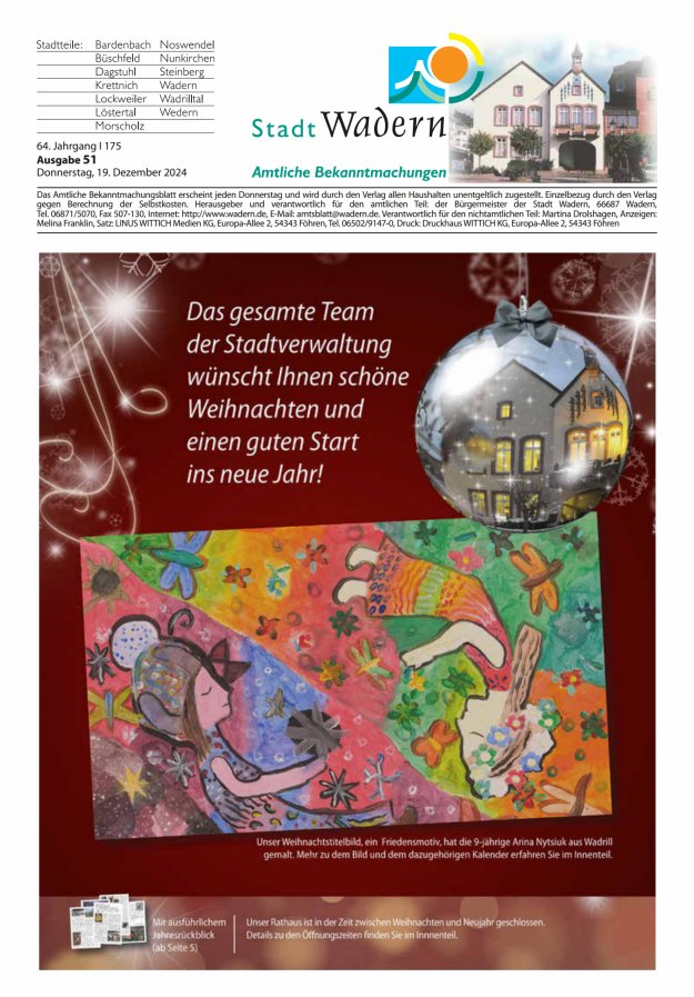Stadt Wadern Titelblatt 51/2024
