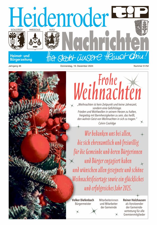 "tip" Heidenroder Nachrichten Titelblatt 51/2024