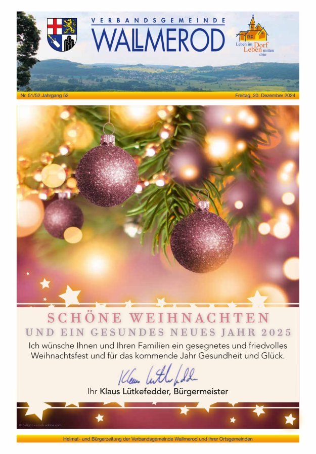 Wir über uns - Verbandsgemeinde Wallmerod Titelblatt 51/2024