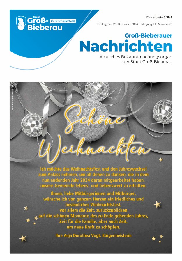 Groß-Bieberauer Nachrichten Titelblatt 51/2024