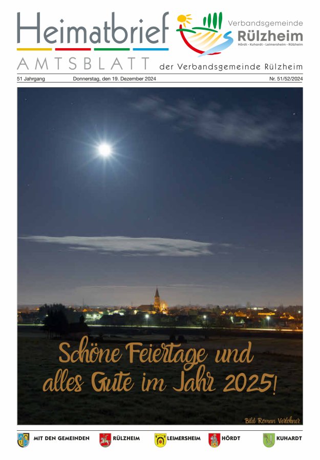 Heimatbrief VG Rülzheim Titelblatt 51/2024