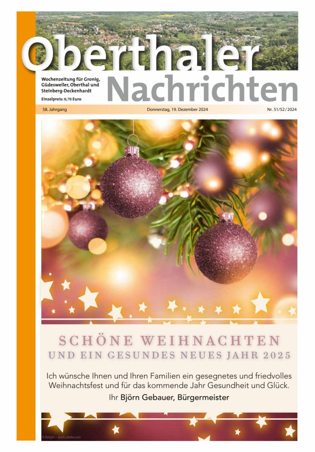 Oberthaler Nachrichten Titelblatt 51/2024