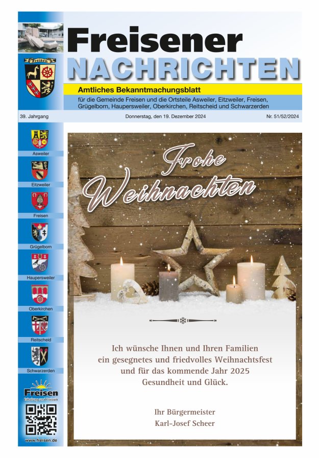 Freisener Nachrichten Titelblatt 51/2024