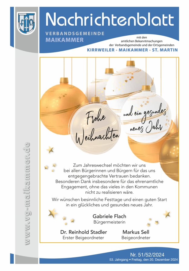 Nachrichtenblatt VG Maikammer Titelblatt 51/2024