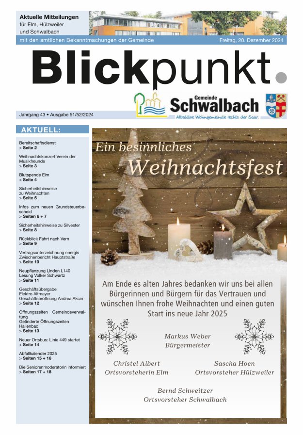 Blickpunkt Schwalbach Titelblatt 51/2024