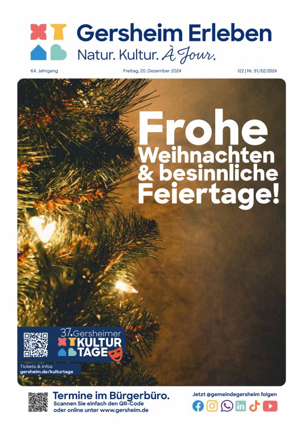 Bekanntmachungsblatt der Gemeinde Gersheim Titelblatt 51/2024