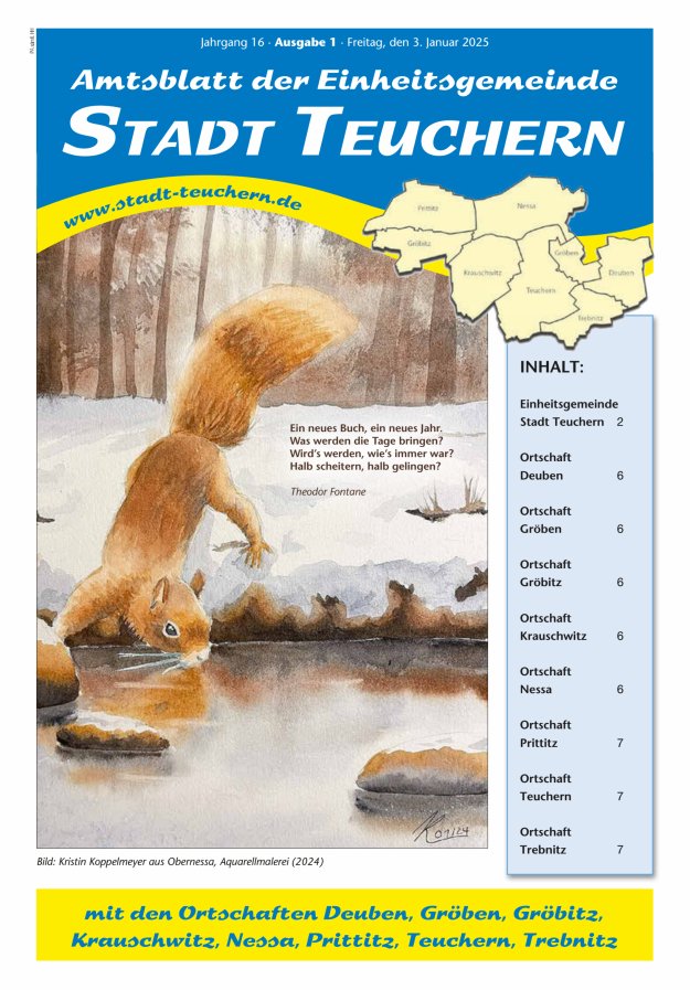 Amtsblatt der Einheitsgemeinde Stadt Teuchern Titelblatt 01/2025