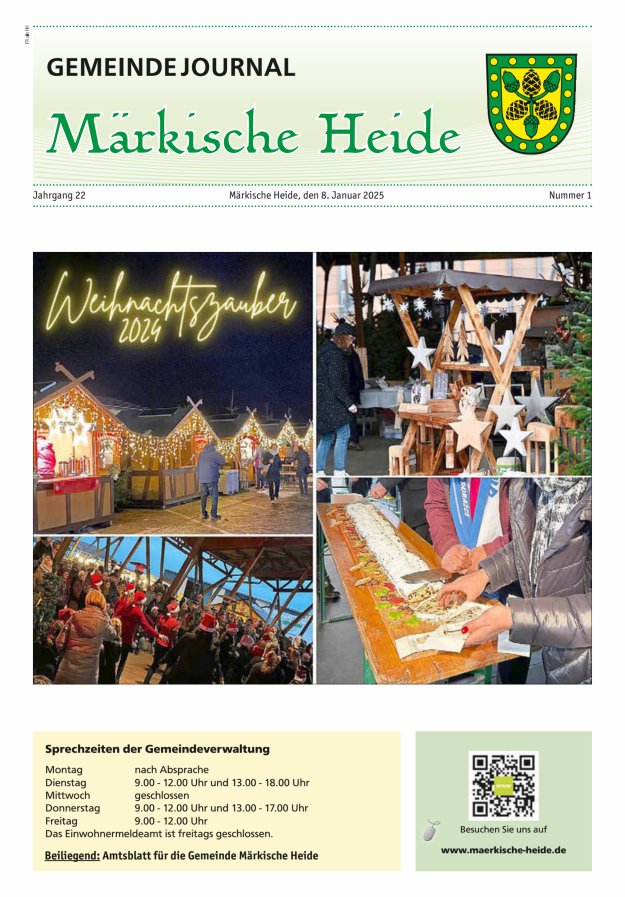 Gemeindejournal Märkische Heide – Amtsblatt für die Gemeinde Märkische Heide Titelblatt 01/2025