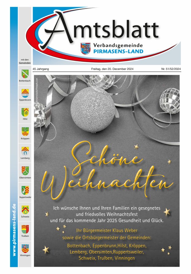 Amtsblatt VG Pirmasens-Land Titelblatt 51/2024