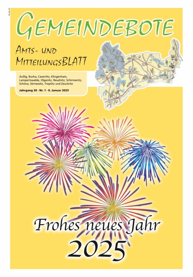 Gemeindebote - Amts- und Mitteilungsblatt Titelblatt 01/2025