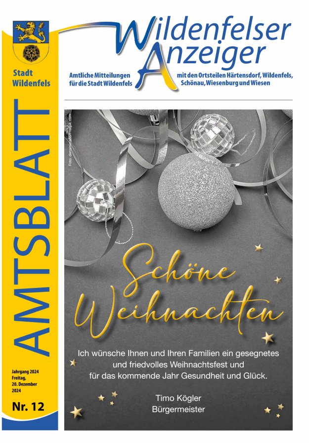Wildenfelser Anzeiger Titelblatt 12/2024