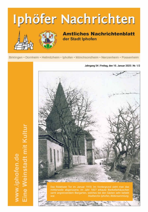 Iphöfer Nachrichten Titelblatt 01/2025