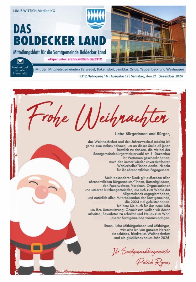 Samtgemeinde Boldecker Land Titelblatt 12/2024