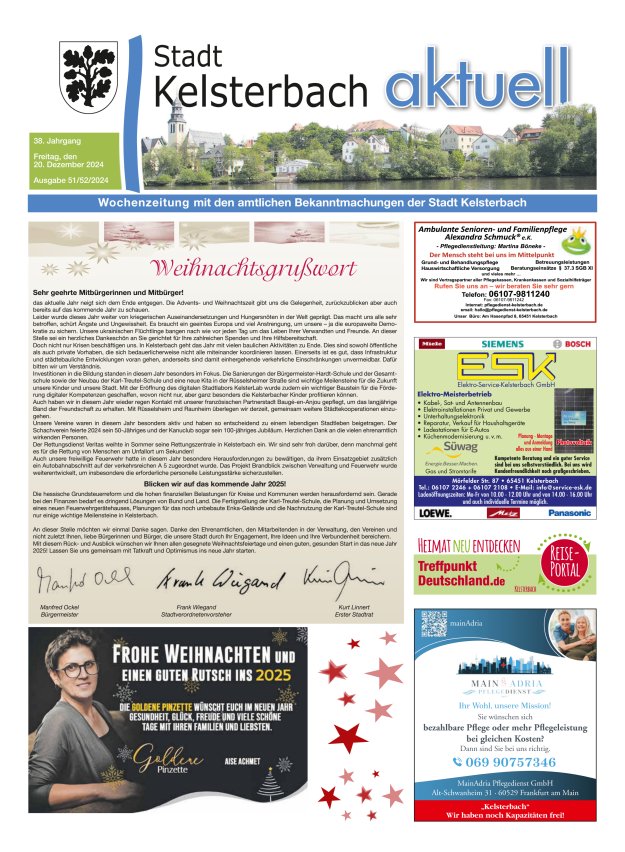 Kelsterbach aktuell Titelblatt 51/2024