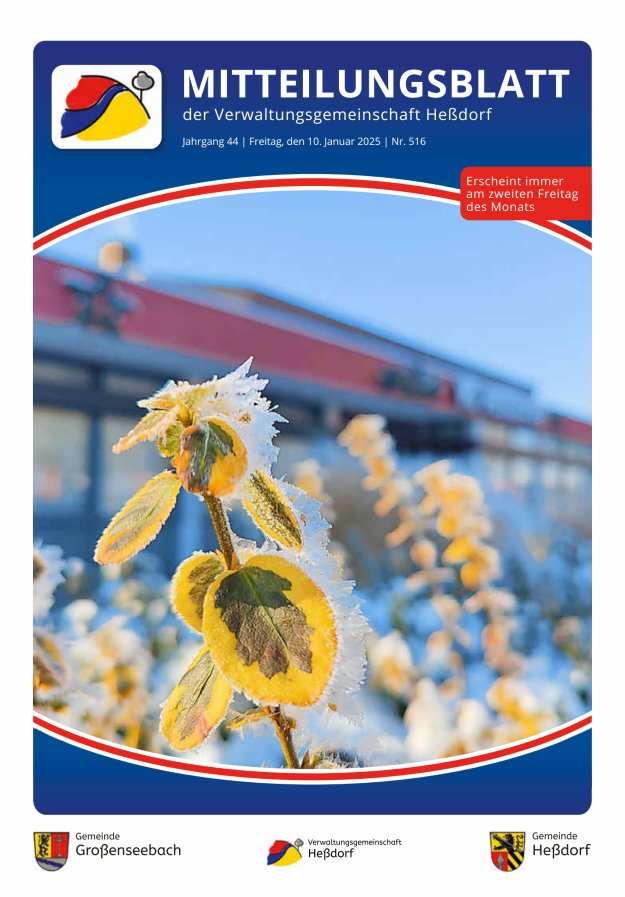 Mitteilungsblatt der Verwaltungsgemeinschaft Heßdorf Titelblatt 516/2025
