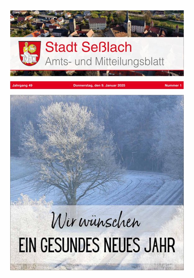 Amts- und Mitteilungsblatt Stadt Seßlach Titelblatt 01/2025