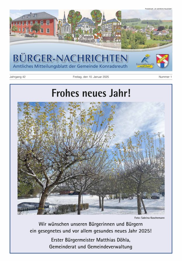Bürger-Nachrichten Titelblatt 01/2025