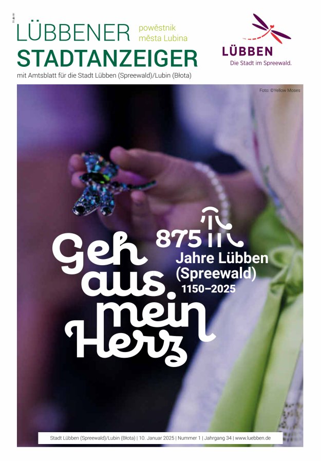 Lübbener Stadtanzeiger mit Amtsblatt für die Stadt Lübben (Spreewald) Titelblatt 01/2025