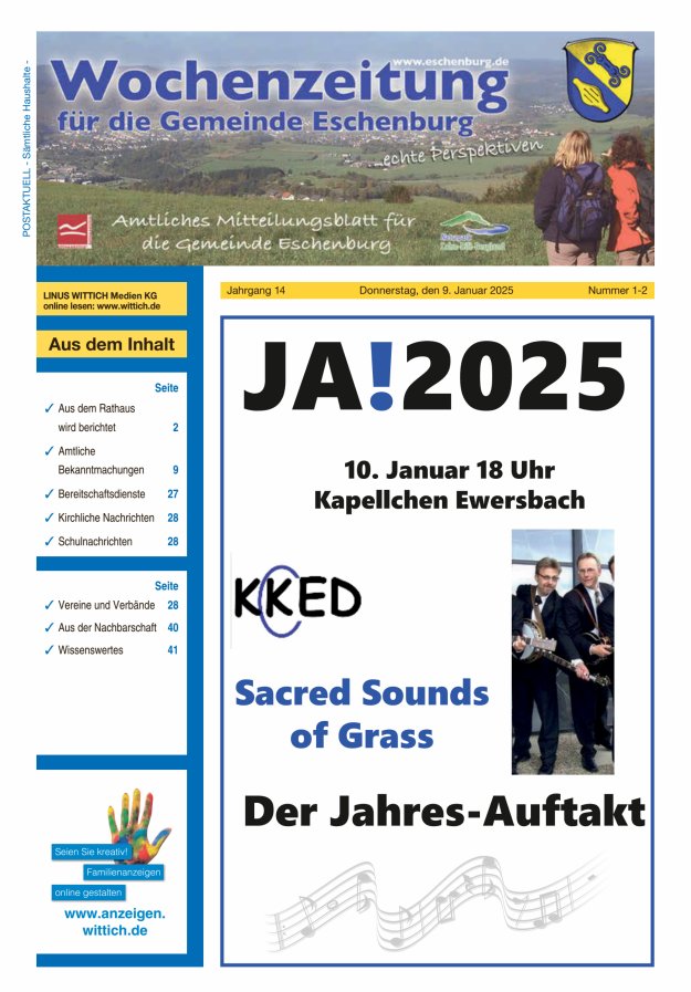 Wochenzeitung für die Gemeinde Eschenburg Titelblatt 02/2025