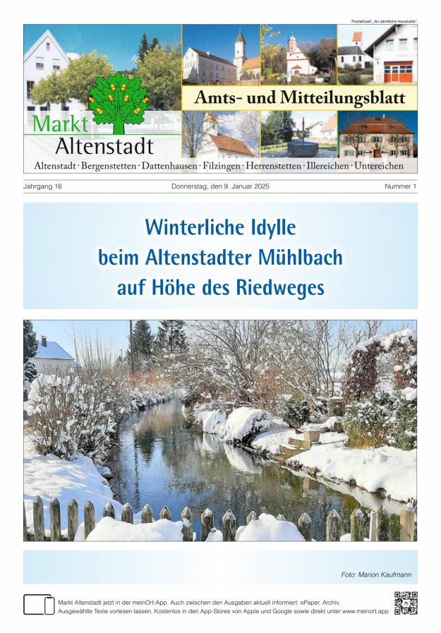 Amts- und Mitteilungsblatt des Marktes Altenstadt Titelblatt 01/2025