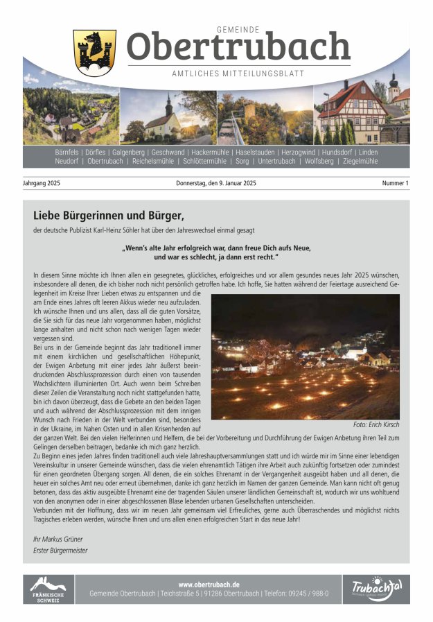 Obertrubach Titelblatt 01/2025