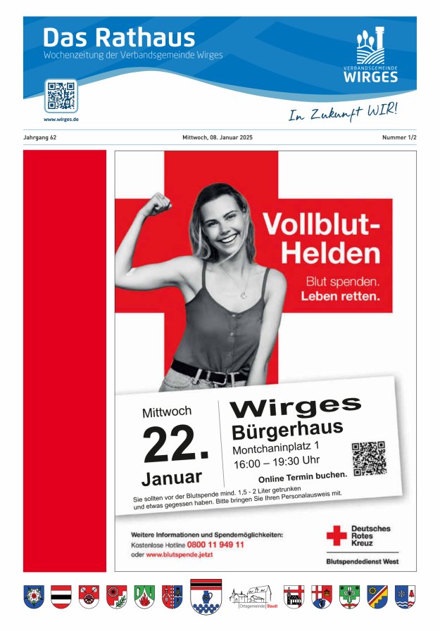 Das Rathaus - Informationen für die Bürger in der VG Wirges Titelblatt 01/2025