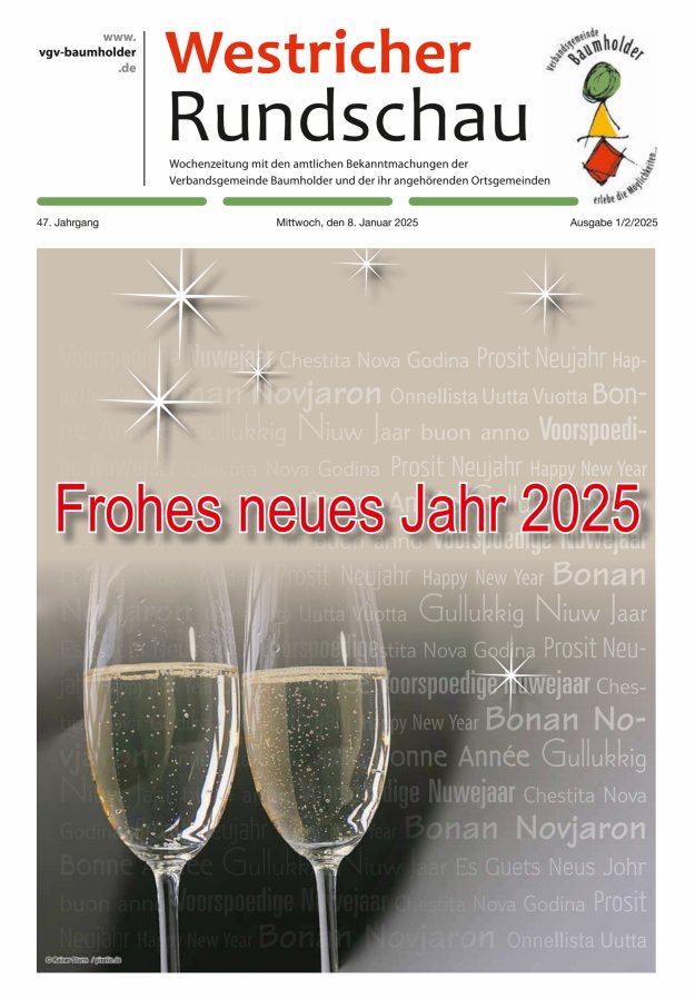 Westricher Rundschau VG Baumholder Titelblatt 01/2025