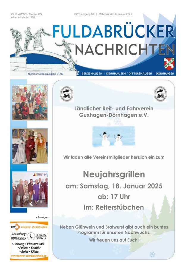 Fuldabrücker Nachrichten Titelblatt 02/2025