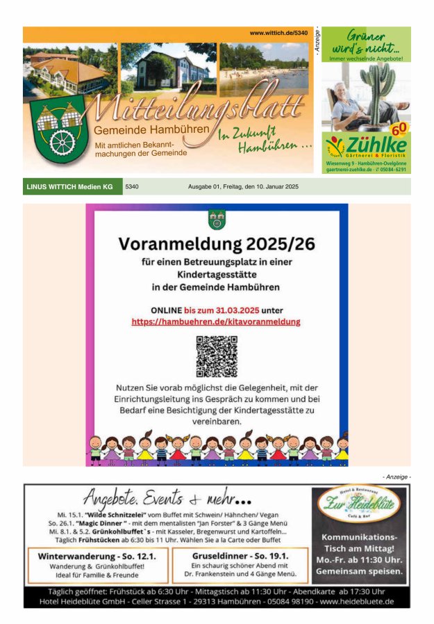 Mitteilungsblatt der Gemeinde Hambühren Titelblatt 01/2025