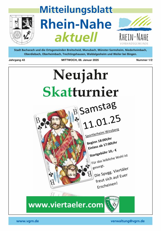 Rhein-Nahe aktuell Titelblatt 01/2025