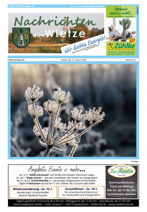 Nachrichten aus Wietze Titelblatt 01/2025