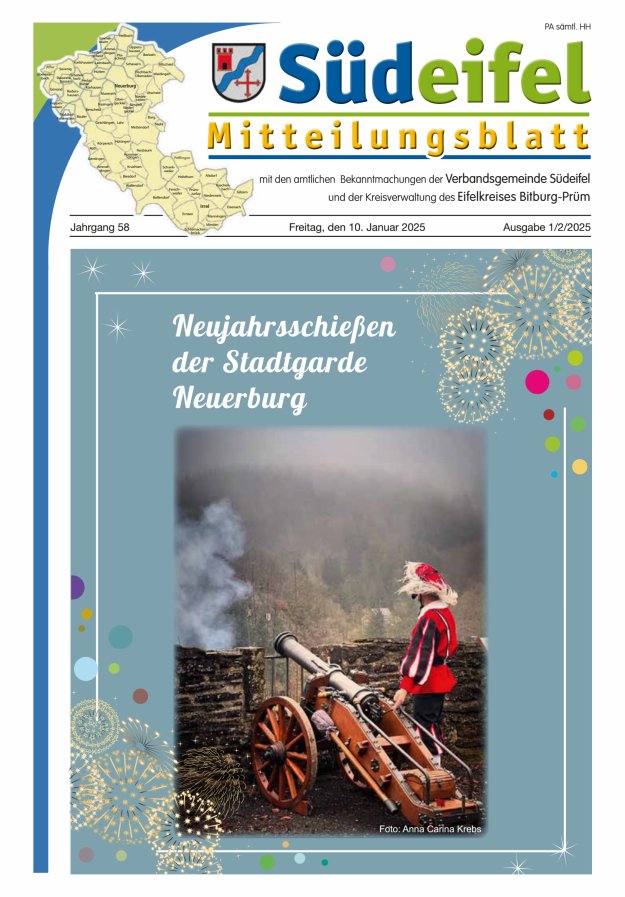 Mitteilungsblatt Südeifel Titelblatt 01/2025