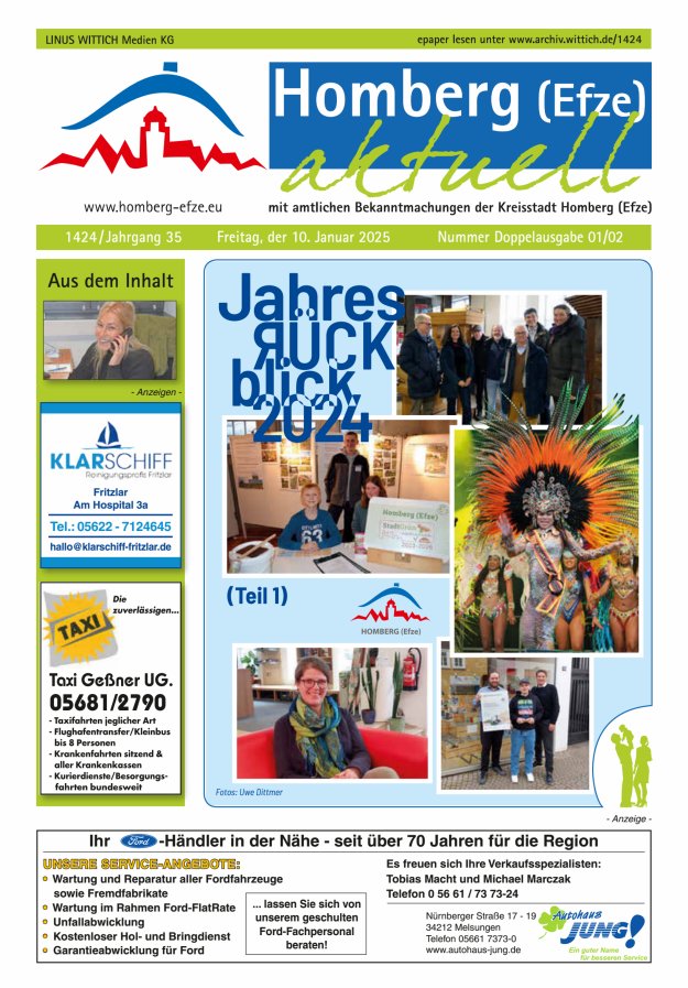 Homberg Efze aktuell Titelblatt 02/2025