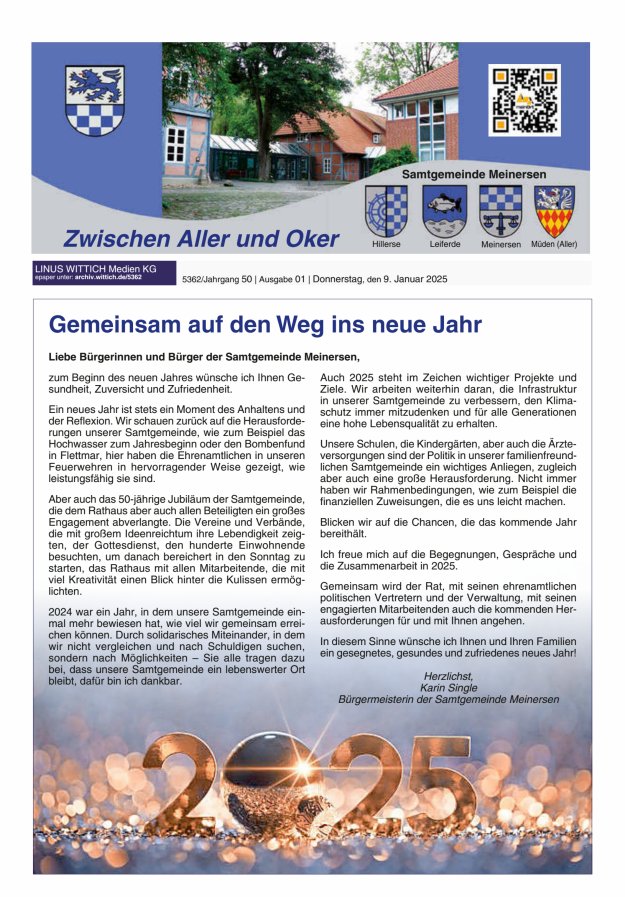 Zwischen Aller und Oker Titelblatt 01/2025