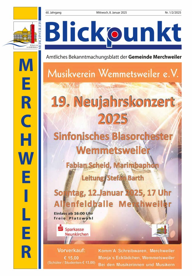 Blickpunkt Merchweiler Titelblatt 01/2025