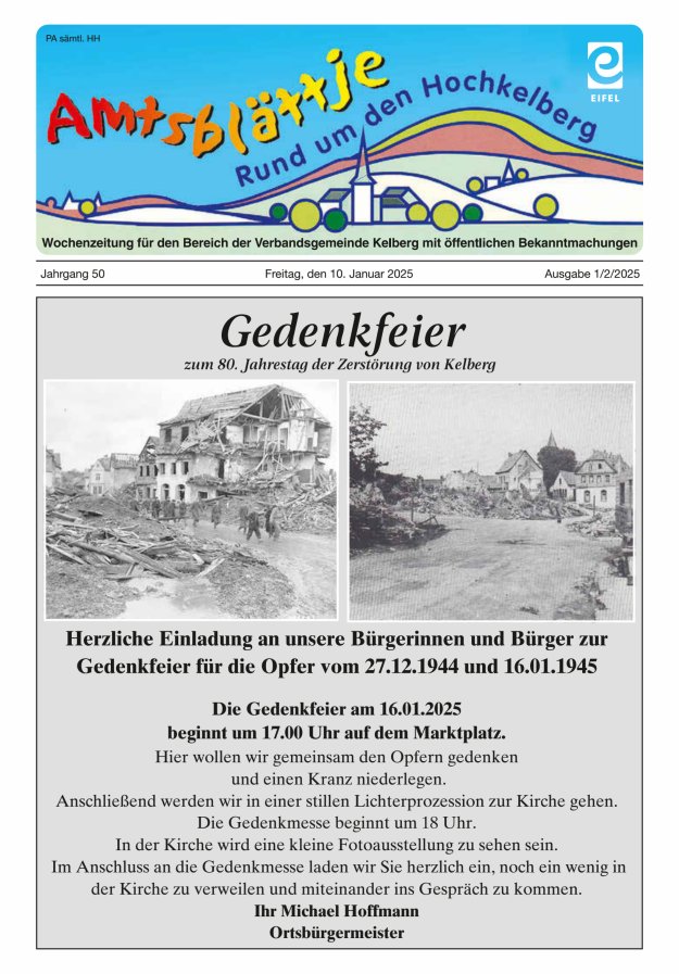 Amtsblättje - Rund um den Hochkelberg Titelblatt 01/2025