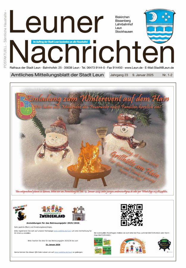 Leuner Nachrichten Titelblatt 02/2025