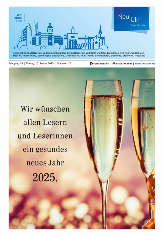 Amtsblatt der Stadt Neu-Ulm und Mitteilungsblatt für die Stadt Neu-Ulm Titelblatt 01/2025