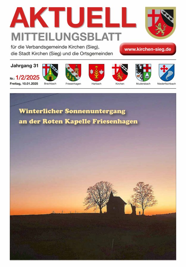Aktuell - Mitteilungsblatt für die VG Kirchen (Sieg) Titelblatt 01/2025