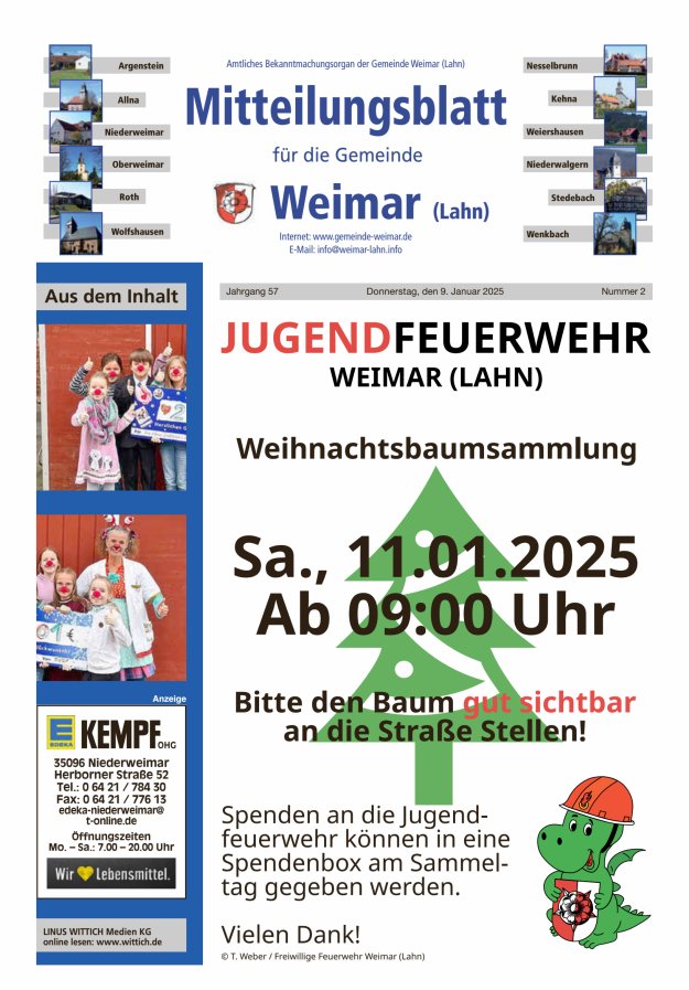 Mitteilungsblatt für die Gemeinde Weimar Titelblatt 02/2025