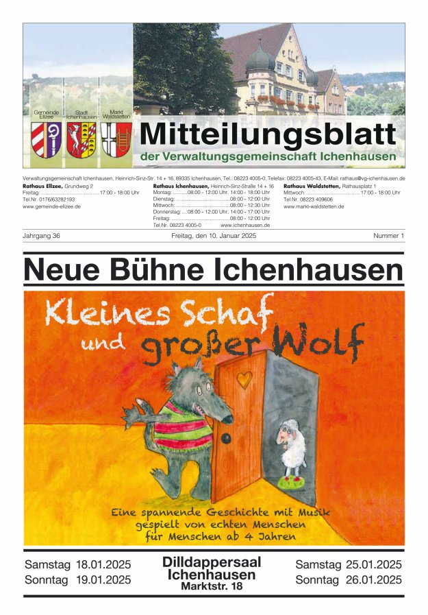 Mitteilungsblatt der Verwaltungsgemeinschaft Ichenhausen Titelblatt 01/2025